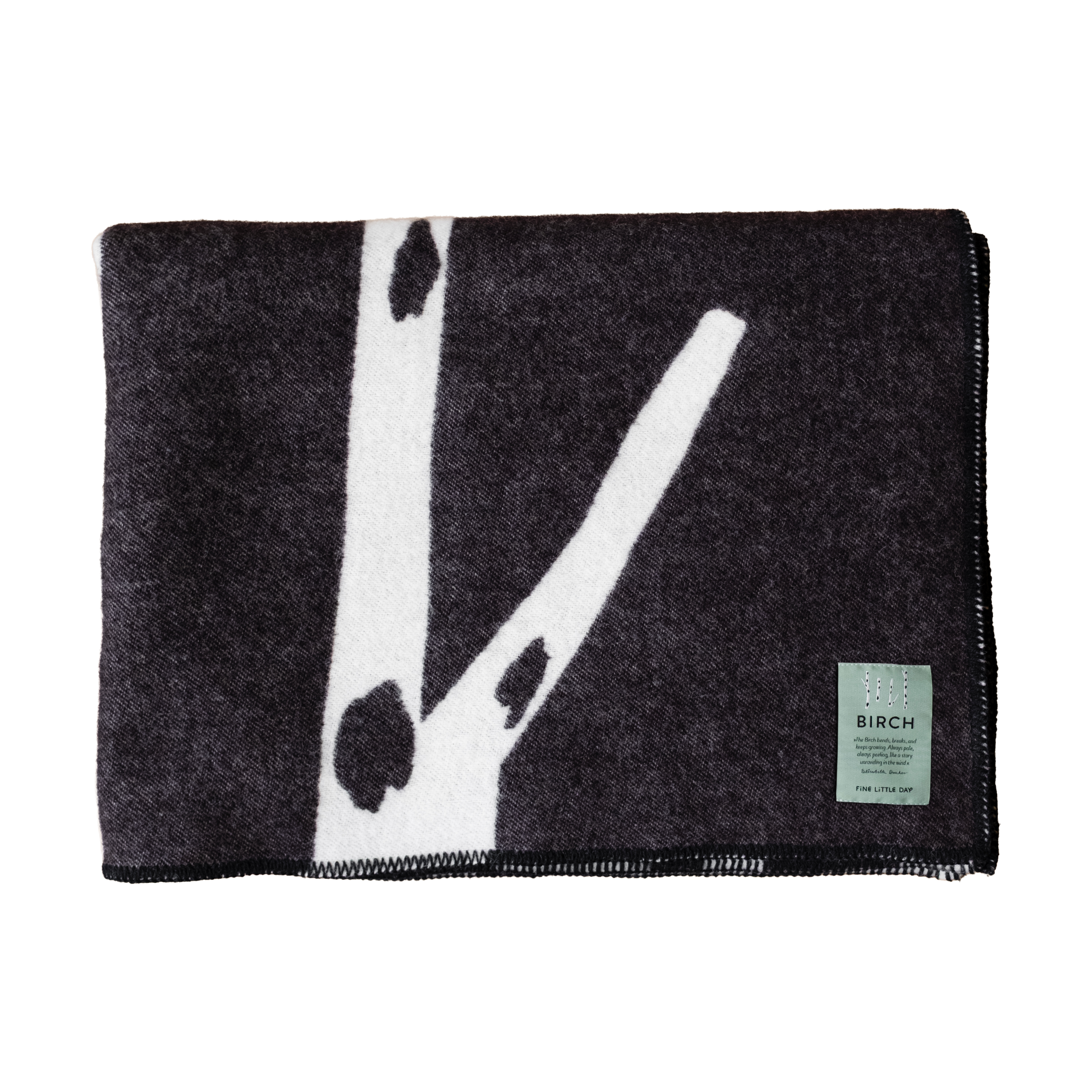 Birch filt 130x180 cm, Black-white