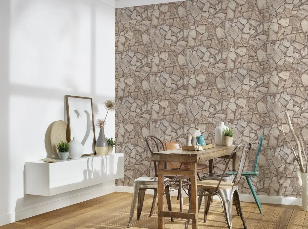 Living Walls Best of Wood´n Stone III T9343 Tapet Grå/svart