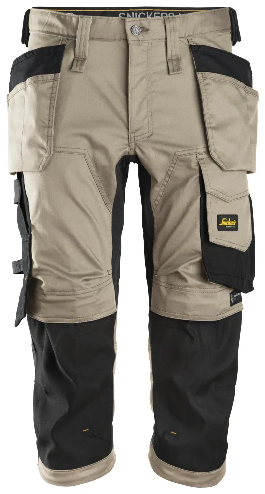 Snickers Workwear AllroundWork 6142 Piratbyxa med strech, khaki/svart 46