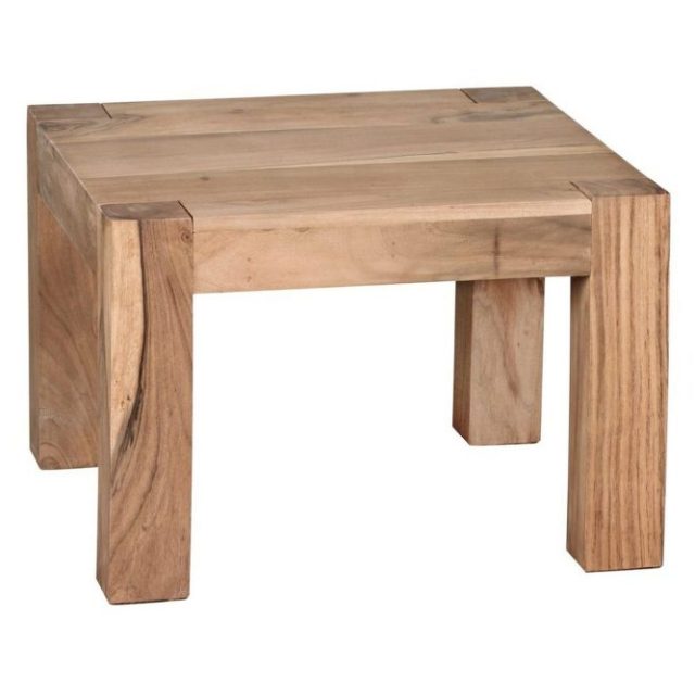 Soffbord Wohnling Massivt trä Lantstil Klassisk Handgjord 60x60 cm, Akacia