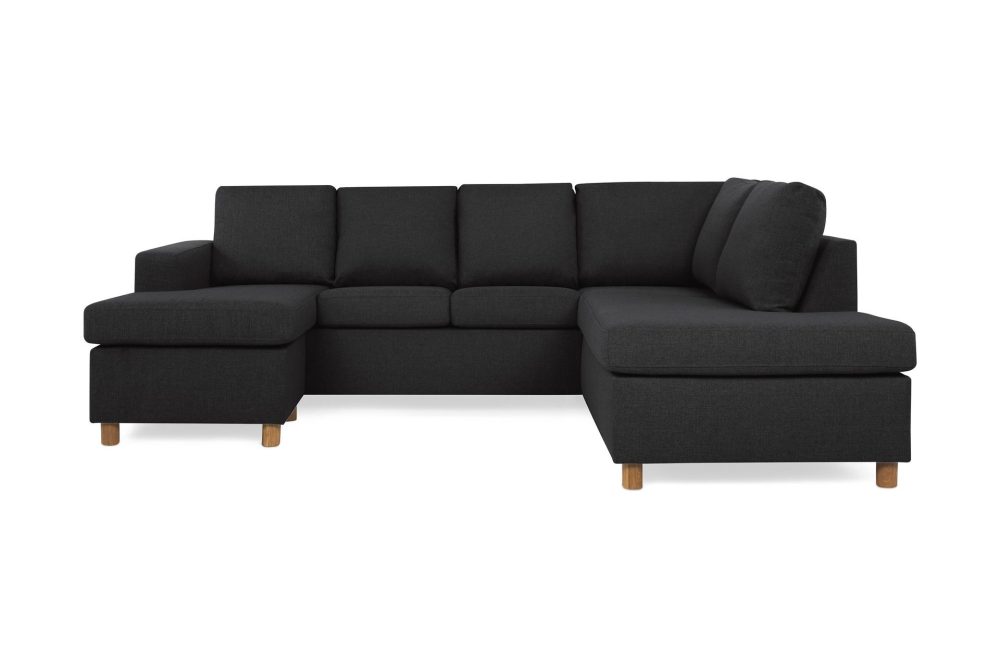 Crazy 4-sits Högervänd U-formad Large Soffa med Divan och Schäslong i Tyg