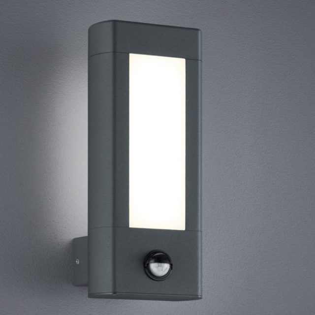 Rhine LED Vägglampa rörelsessensor antracit