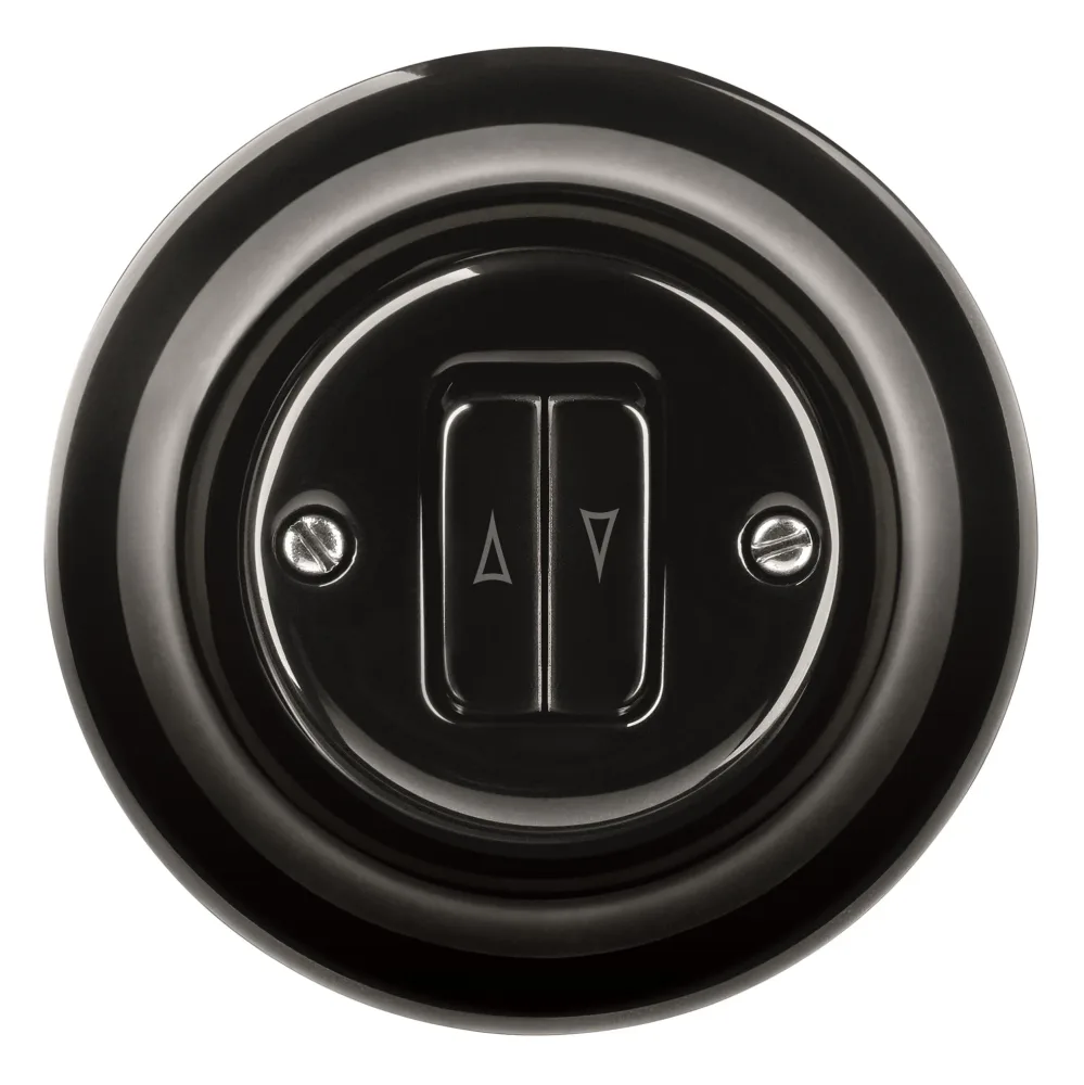 ABB Decento Tryckknapp jalusi, svart, porslin